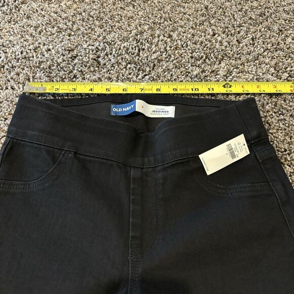 Old Navy Jeggings 2 Black Denim Mid-Rise Skinny Adjustable Waist NWT - Picture 7 of 11